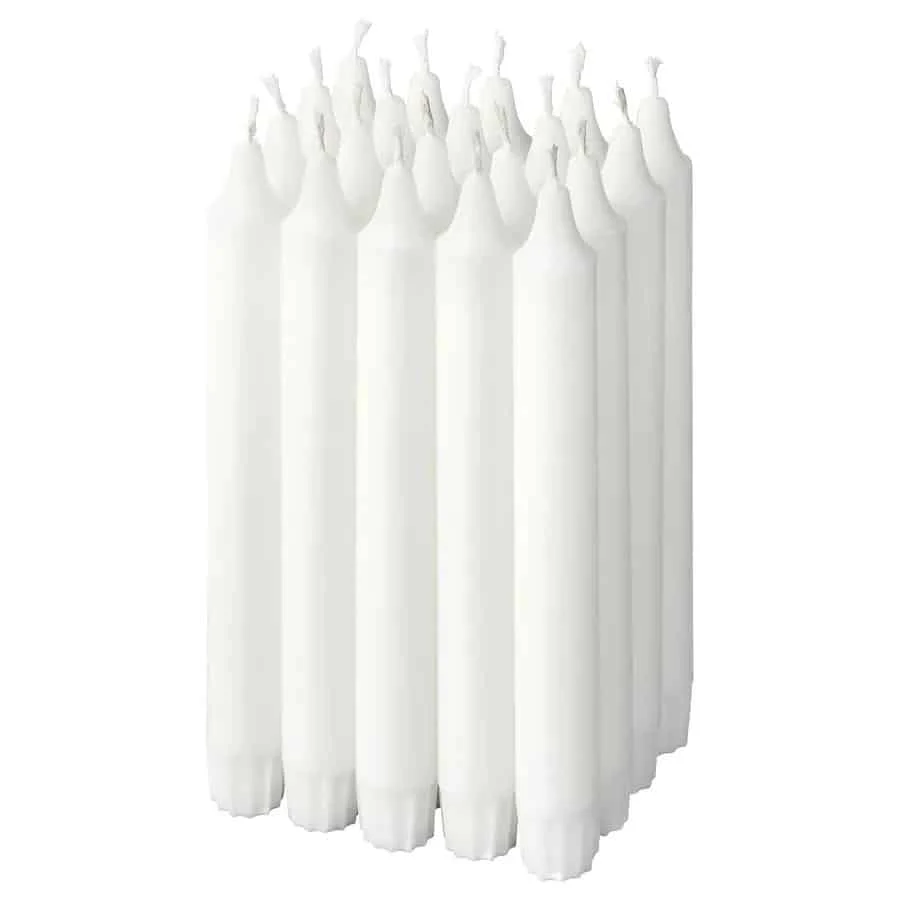 JUBLA 20 Pack Unscented chandelier candle