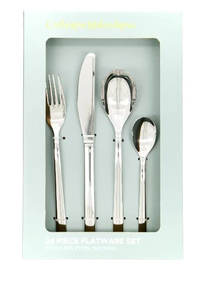 24 Pieces Flatware Set, Silver