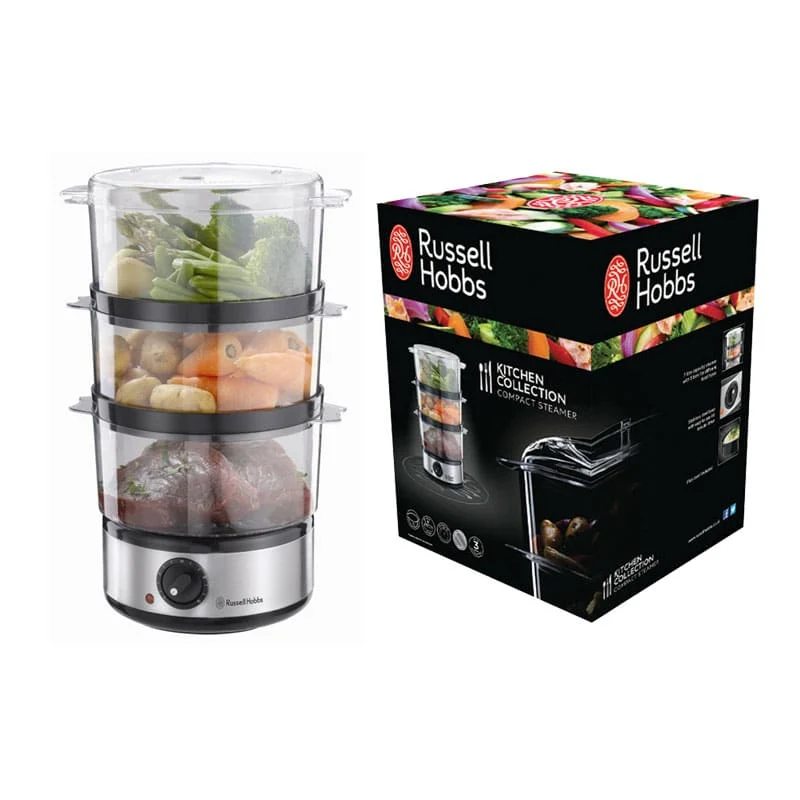 Russell Hobbs Food Collection Compact 3 Tier Food Steamer 400 W 7 Litre